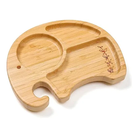Platos Infantil De Bamboo Diseño Elefante
