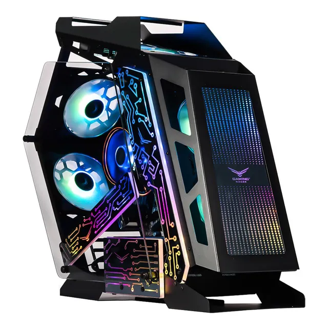 Gabinete Gaming Especial Na-0641 Microatx 2 Ventilador Argb