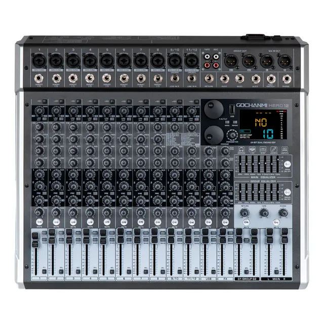 Mezclador Gc Hero12 Consola De Audio Dj Mixer 12 Canales Eq 99 Dsp