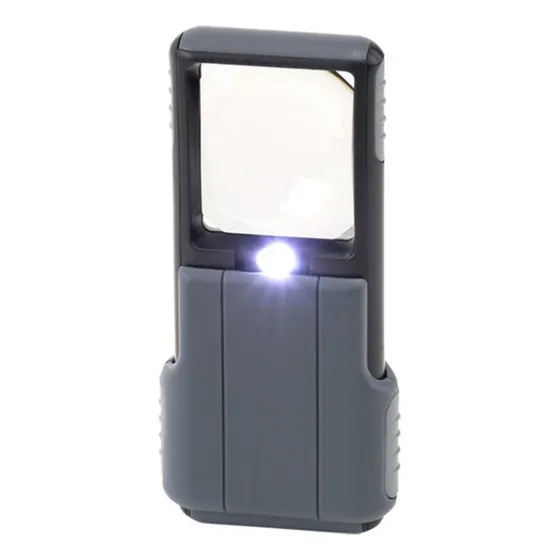 Lupa de bolsillo Minibrite con zoom de 5x, lente retráctil y LED