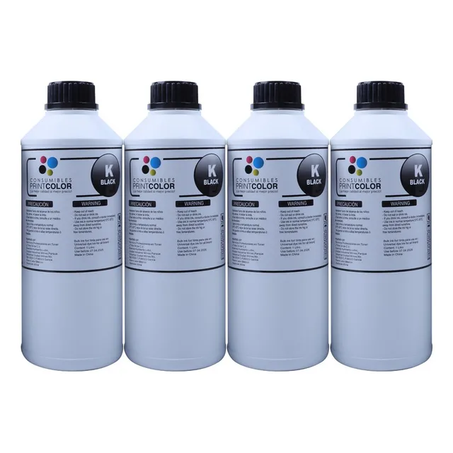 Pack 4 Litro Negro Tinta Tipo Dye Gt51 Gt52 Gi190 Bt6001