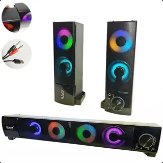 Caixinha De Som Computador Gamer Led Rgb Pc Notebook Usb P2 Caixinha De Som Computador Gamer Led Rgb Pc Notebook Usb P2