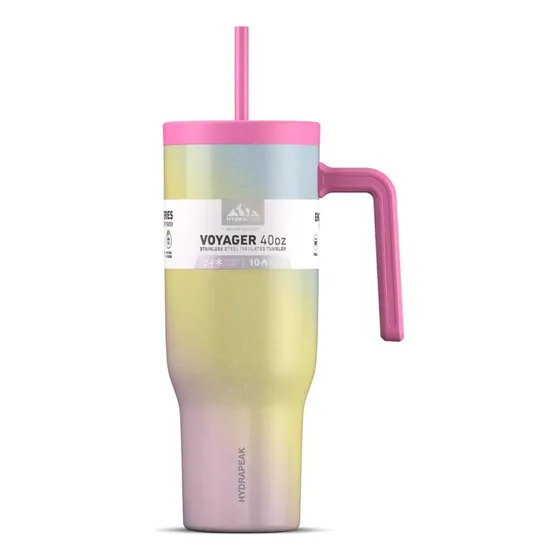 Termo De Acero  Hydrapeak Voyager Con Popote Y Asa De 40 Oz