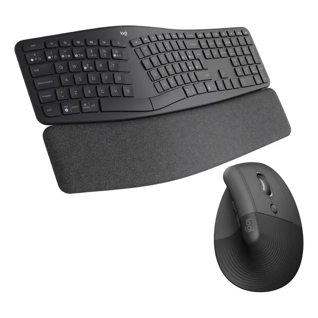 Kit Logitech Teclado Ergo K860 + Mouse Ergo Vertical Lift