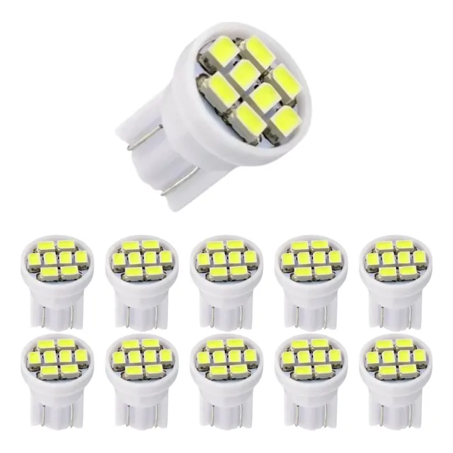 Kit 20 Lampada T10 8 Led Pingo Luz W5w 12v Automotiva