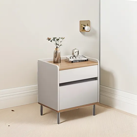 Velador Con 2 Cajones 33*34*49cm Mdf Blanco