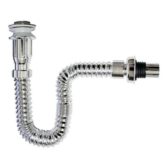 Sifón Con Push Flexible Cromado 