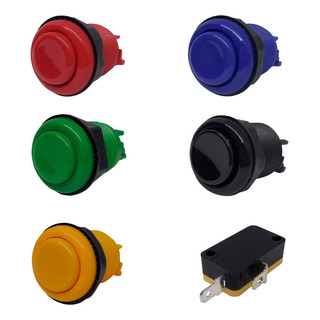 Pack 50 Botones Arcade Tipo Americano Corto Con Microswitch Pack 50 Botones Arcade Tipo Americano Corto Con Microswitch