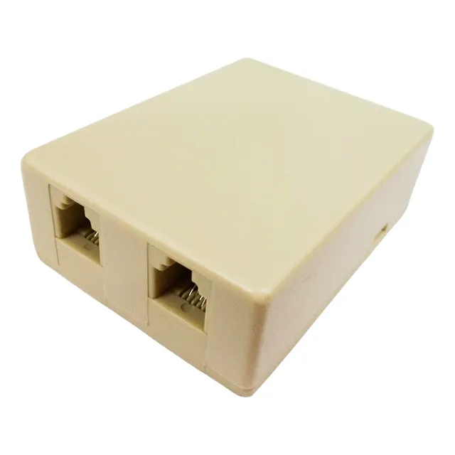 50 Cajas Rosetas Telefono Rj11 6p4c Doble Con Adhesivo