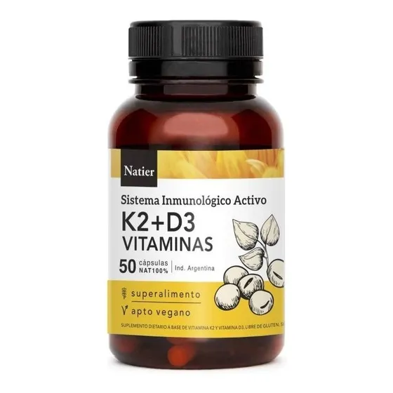 Vitamina K2 D3 Natier Protege El Corazon Apto Celiaco 50 Cap