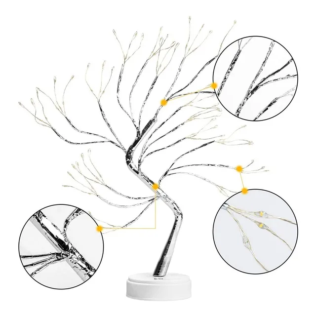 Lampara Led De Mesa Bonsai Luciernaga 108 Led Blanco Calido