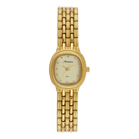 Relógio Feminino Mondaine Dourado Aço Inoxidável Luxuoso Dourado