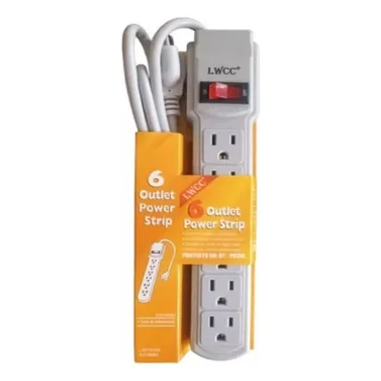 Regleta Eléctrica Con 6 Salidas Y Protector Original 