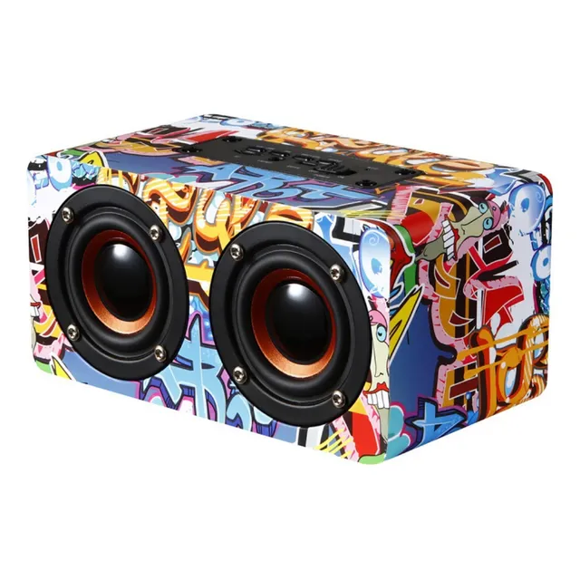 Altavoz Bluetooth Con Subwoofer Doble Y Grafiti