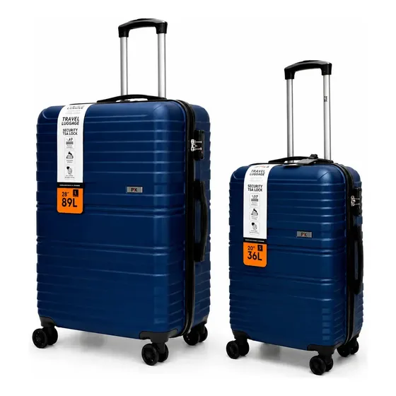 Maletas Northpak Rígidas Azul, de 2 Equipaje de Mano y Grande con Candado TSA