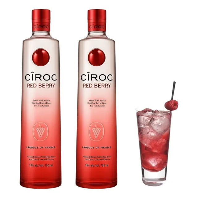Kit 2 Vodka Ciroc Red Berry Garrafa 750ml Cada Lançamento