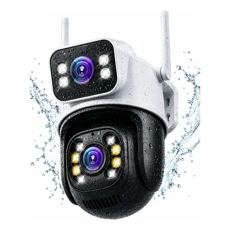 Câmera De Segurança Wifi 4k Dome Lente Dupla À Prova D'água Ip66 Dome Lente Dupla Lentes 2 Em 1 Vigilancia Visão Noturna Infravermelho 4k Uhd Nova Geração Lançamento 2026 Nexgen