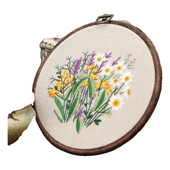 Bordado Floral Circular: Kit Inicio 20cm