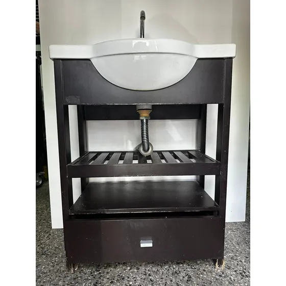 Vanitory Baño Melamina Con Bacha Ferrum Y Griferia