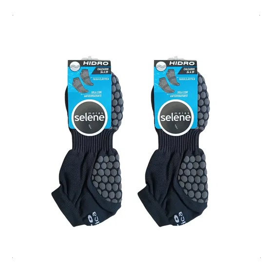 Kit 2 Pares De Meias Hidroginástica Antiderrapante Selene