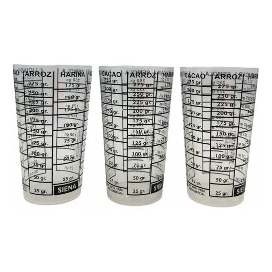 Vaso Medidor Irrompible Pvc Reforzado Bazar 325 Cc Pack X 3