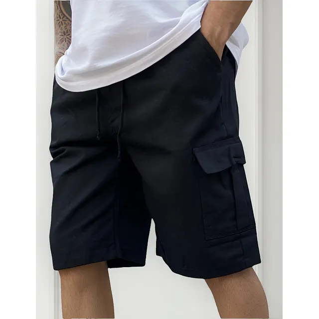 Bermuda Cargo Masculina Skate Larga C/ Elástico Short Adulto