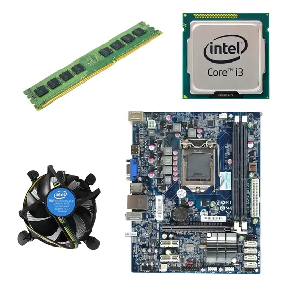 Placa Mae + Memoria + Proc H61h2-m2 + I3 2º Geração 4gb