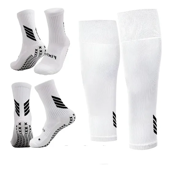 Fitnics Two Fix Tuber Medias Futbol Antideslizante Set 2 y pantorrillera gemelera Color Blanco | Cuotas sin interés