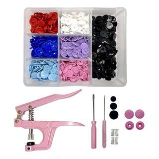 Alicate Pregar Botão Pressão Plastico 140 Botões Ritas 12mm Cor Alicate Rosa Alicate Pregar Botão Pressão Plastico 140 Botões Ritas 12mm Cor Alicate Rosa