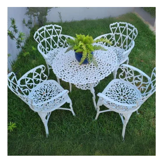 Conjunto Aluminio Fundido Jardim Viena (1 Mesa + 4 Cadeiras)