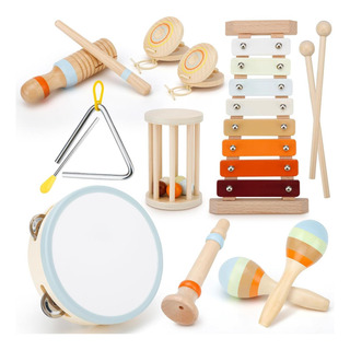 Set De Percusión De Madera Montessori Para Niños Pequeños, Set De Percusión De Madera Montessori Para Niños Pequeños,
