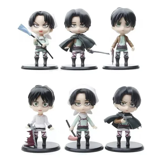 Figuras Anime Attack On Titan Eren Jaeger Levi Ackerman 