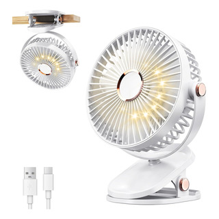 Ventilador Portátil Recargable Con 5 Velocidades Y Luz Ventilador Portátil Recargable Con 5 Velocidades Y Luz