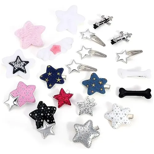 108pcs Star Hair Clips Y2k Sliver Star Hair Clips For Njhcc