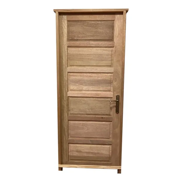 Puerta Exterior Cedro Tabique Horizontal C/barral