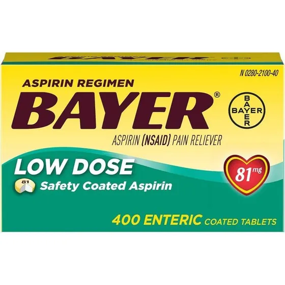 Bayer Aspirina  81mg 400 Tabletas Con Cubierta Entérica