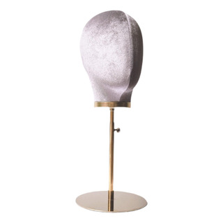 Soporte Para Exhibición De Peluca, Modelo Terciopelo Gris Soporte Para Exhibición De Peluca, Modelo Terciopelo Gris