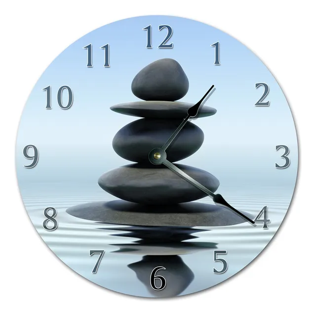 Reloj Pared 10.5  Piedra Zen Agua Decoracion Hogar