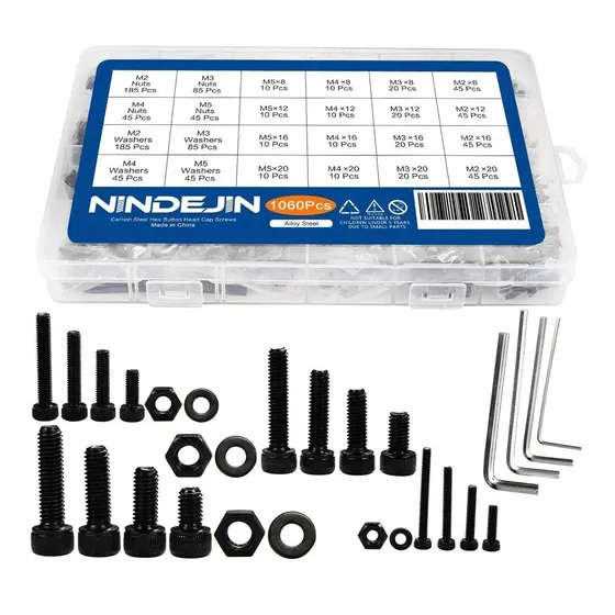 Kit/set 1060pz Juego Tornillos Tuercas Arandelas M2 M3 M4 M5