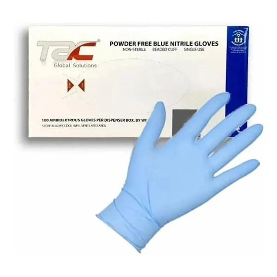 Guantes De Nitrilo Azul Tac C/100 Pzas