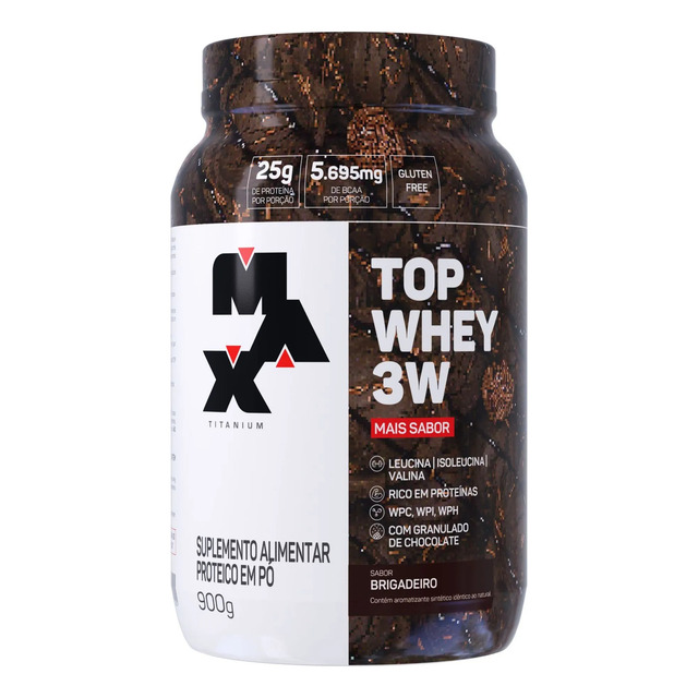Top Whey 3w Mais Sabor 900g Max Titanium Top Whey 3w Mais Sabor 900g Max Titanium