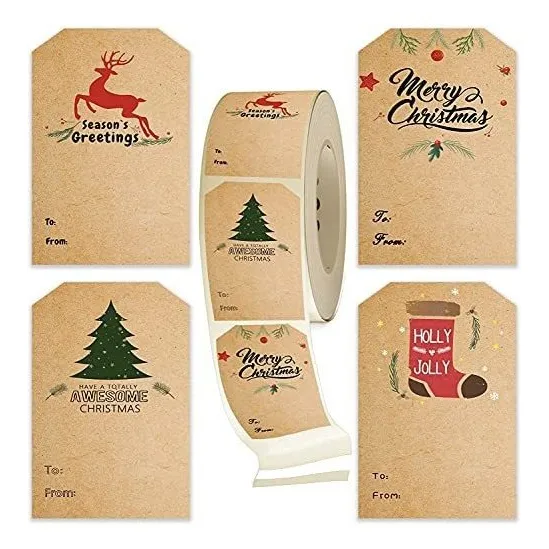 80 Pegatinas Adhesivas Etiqueta De Regalo Tarjeta Navidad
