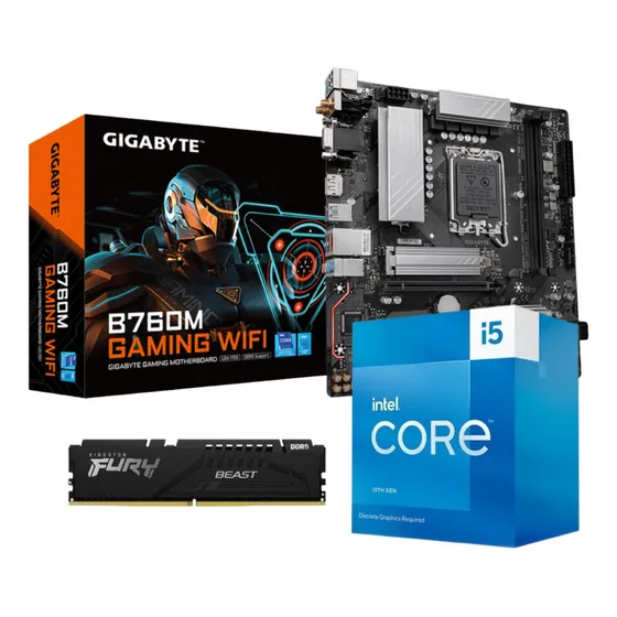 Kit Upgrade Ddr5 Core I5 13400f 13a Mem 16gb Placa B760 Wifi