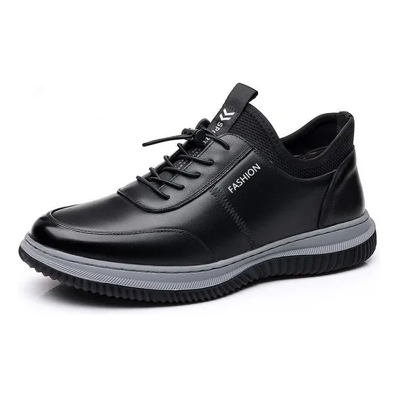 Zapatos Casual De Piel Para Hombre En Color Negro