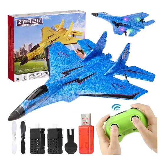 Rovtop Dron De Control Remoto De Aviones Teledirigidos De Juguete Inalámbrico,avión Rc De 2 Canales Y 2.4 Ghz Con Luces, Avión De Combate Rc De Espuma Para Adultos Y Niños
