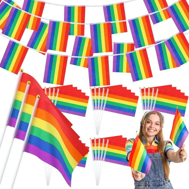 10 Pack Banderines Pride Orgullo Gay Lgbt Bandera Arcoiris