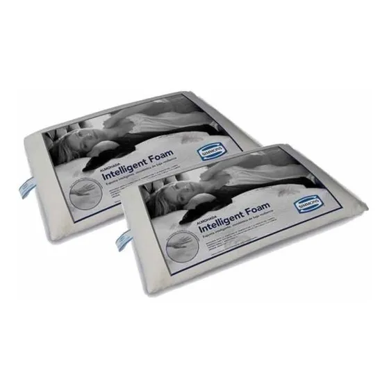 Almohada inteligente Simmons Foam Intelligent Foam tradicional 60cm x 40cm blanca por 2 unidades