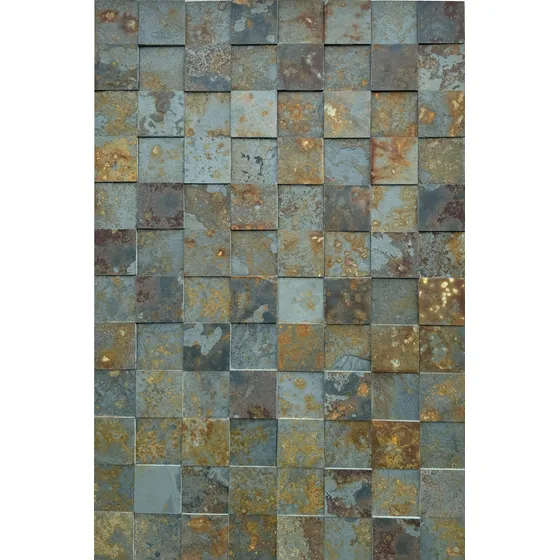 Revestimento Natural Em Pedra Ardósia Ferrugem 10 X 10 Cm