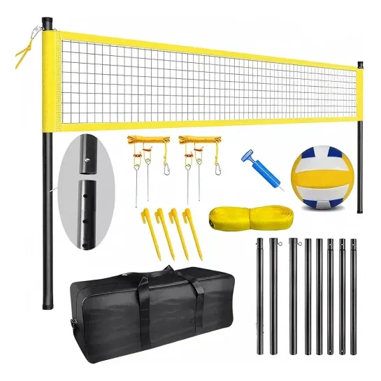 Juego De Red De Voleibol Portatil Con Bolsa De Transporte
