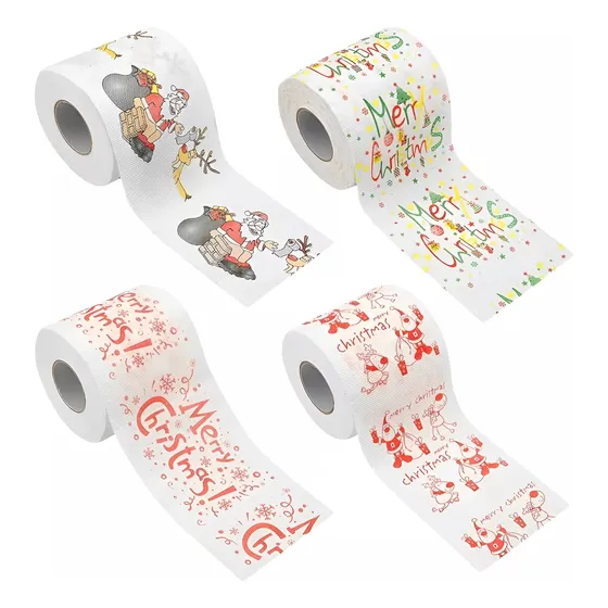 4x Rollo Papel Higiénico Confort Navidad 30 Mts Doble Hoja